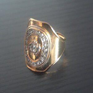 Vintage Gold Ring With Silver Accents